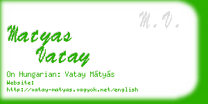matyas vatay business card
