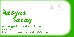 matyas vatay business card